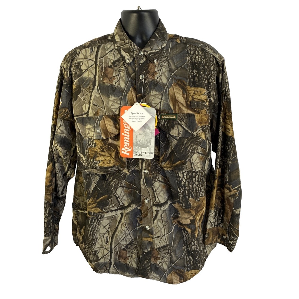 NWT Remington Rem-Lite Button Down Hunting Shirt RealTree Hardwoods Mens Large - Picture 7 of 9